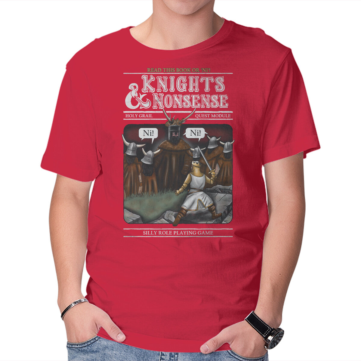 Unisex Crew Neck T-Shirt Knights And Nonsense Graphic Short Sleeve Casual Tee XL