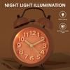 Small Vintage Twin Bell Alarm Clocks Metal Frame Battery Operate Loud Desk Table Alarm Clock for Bedrooms Bedside Home Office