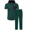 Men's Checkered Hooded Two-Piece Set - Summer Lace-up Casual Sportswear