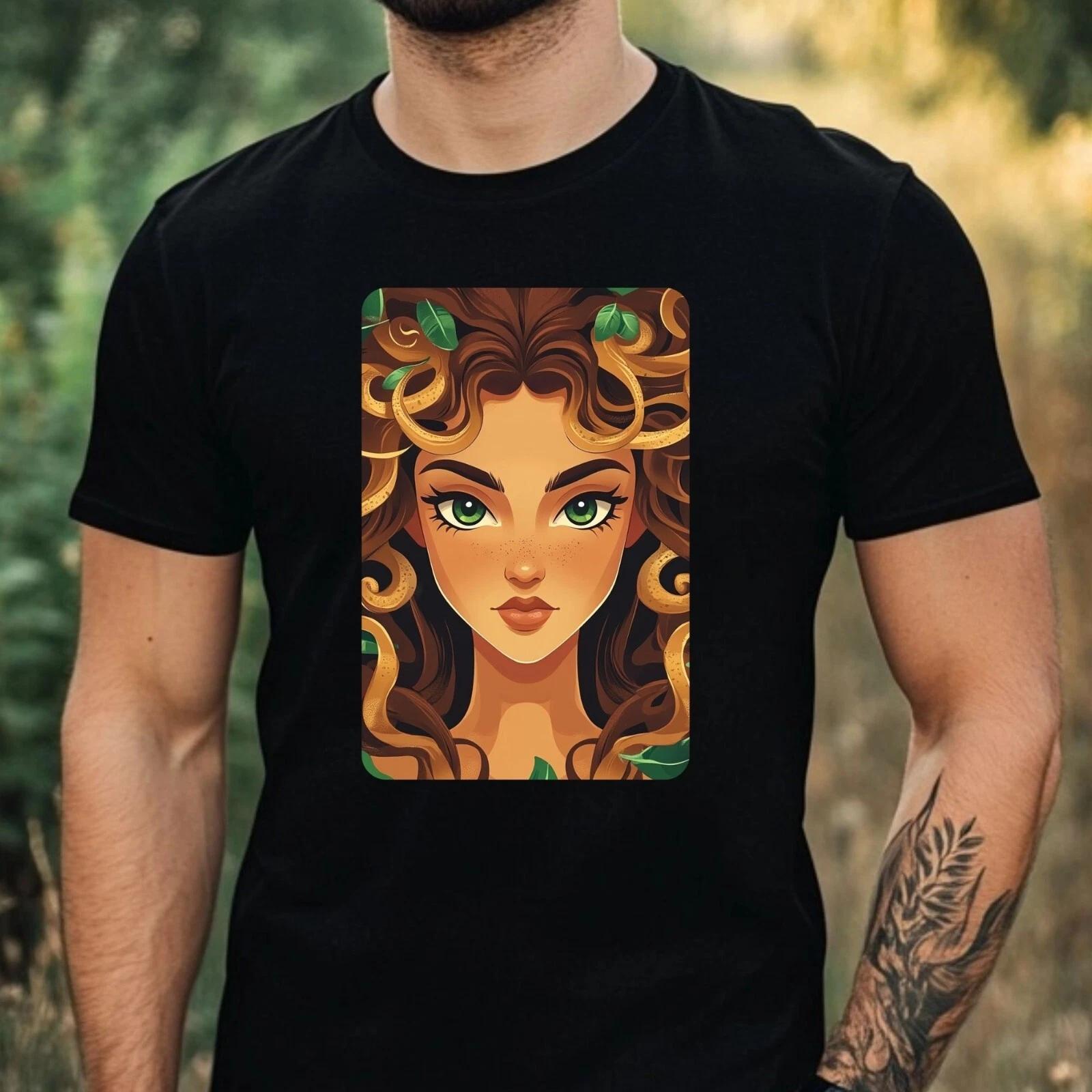 T-Shirt Herren Medusa Cartoon Motiv Baumwolle Größe XS bis 5XL XXXXL