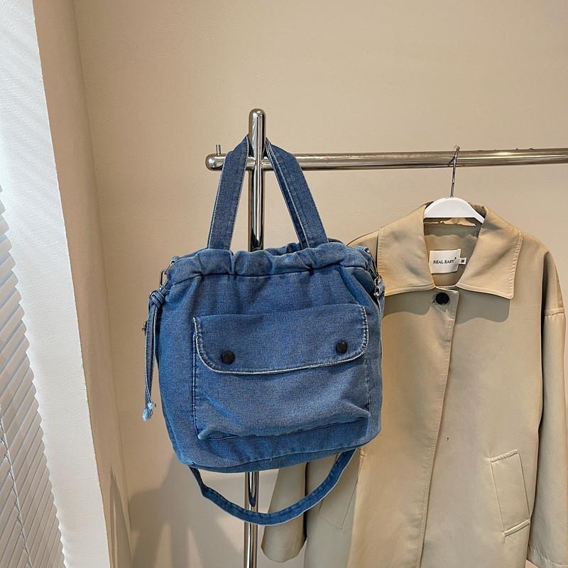 Capacity Large Denim Canvas Single Shoulder Crossbody Bag Casual Fashion Handbag