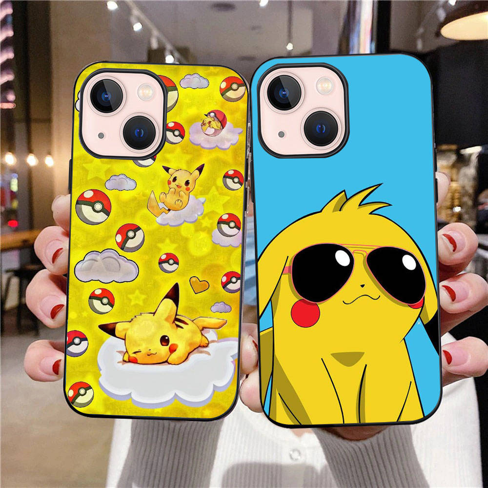 Carcasă neagră B-79 Pokemon Pikchu pentru Samsung S24 S23 S22 S21 S20 FE S10 Lite Ultra S7 S8 S9 Plus A05S A11 A12 A13 A15 A22 A24 A25 A32 A52 A71 5G