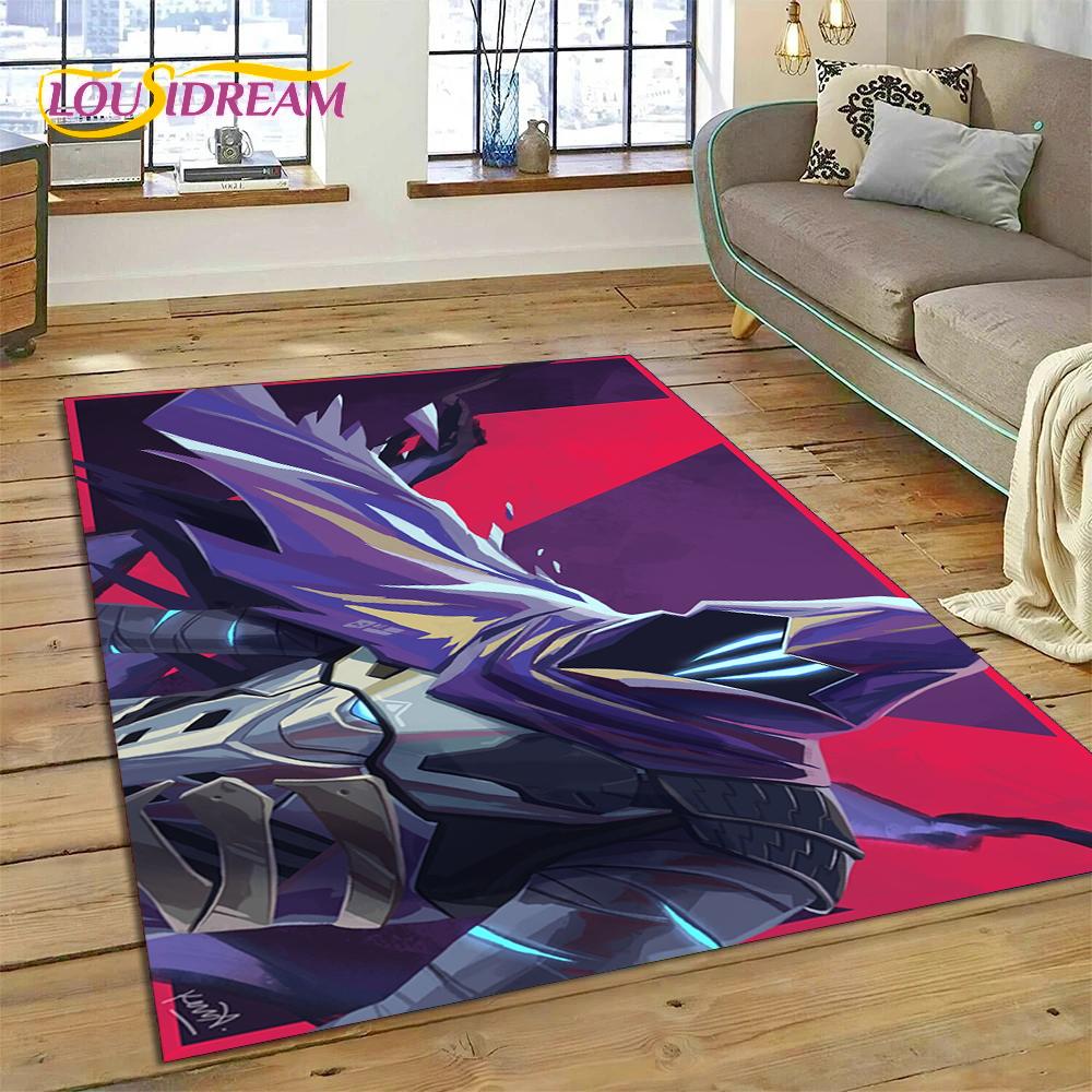 3D Nejnovější Kreslený Herní Koberec VALORANT pro Dekoraci Obývacího Pokoje Ložnice, Podlahová Rohožka Protiskluzová Dekorace pro Pohovku Rohožka Dárek Dítě
