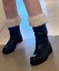 Leah Velour Fur Boots _Black