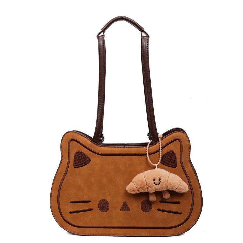 Lovely Bag for Women 2026 Winter New Korean Retro Cute Kitten Backpack Carto Fashi Versatile Shoulder Bag