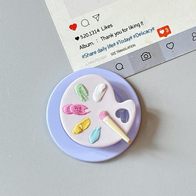 Mini Paint Palette Paste Magnetic Desktop Mobile Phone Airbag Holder Telescopic Dopamine Decoration Girl Ring