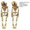 Hypoallergenic Punk Skeleton Jewelry 2Pcs Earrings for Women, Gothic Alloy Drop Earrings, Trendy Grunge Style Skull Dangle Halloween Party &