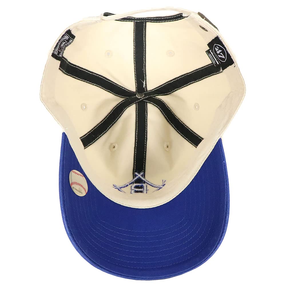 47 Seven Dodgers Clean Up Replica Logo Cooperstown Low Brooklyn Natural and Free [Forty Brand] Cap, MLB, Dodgers, Two-Tone, Royal, Size,