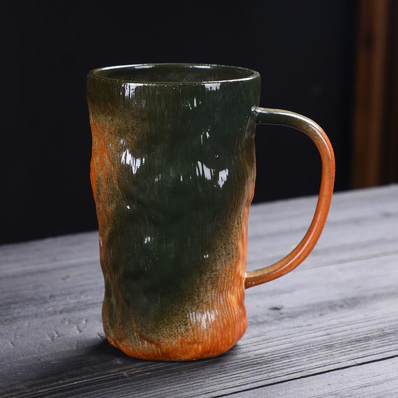 800 ml Tasse mit großem Fassungsvermögen Wasserbecher Keramiktasse Japanisch Retro Grobkeramik Kaffeetasse Frühstückstasse Bierkrug
