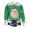 Women's Fashion Christmas Printed Long Sleeve Loose Round Neck Sweatshirt Top