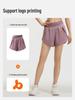 Women's High-Waist Quick-Dry Colorblock Yoga Shorts with Side Pockets