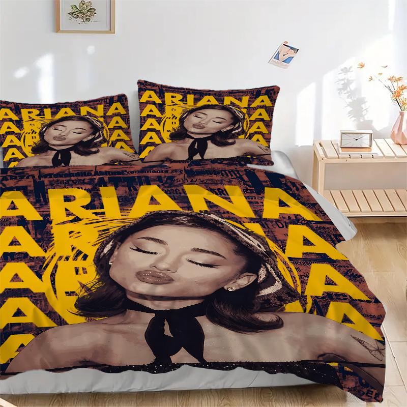 3Pcs Ariana Grande Pop Art Bedding Sets For All Sizes New 3D Printed Bed Cover Comforter Duvet Cover Pillowcase Bedroom Decoration