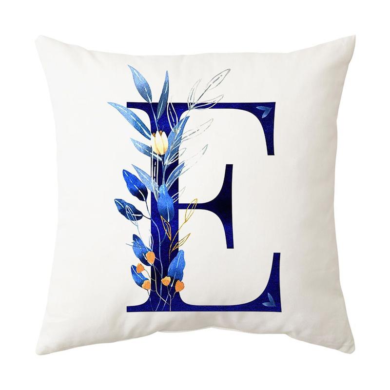 Blue Letter Printing Pillowcase Home Living Room Sofa Car Bedroom Decorative Pillowcase Pillowcase