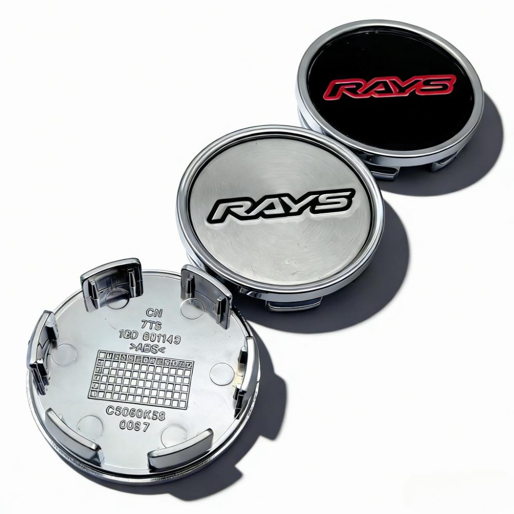 4 szt. Emblemat z logo Rays Racing Nakładki na środek kół samochodowych 58 MM Klipsy 58 MM Obręcz Nakładki na piasty Osłona przeciwpyłowa Koła Nakładka na piastę Wymiana Akcesoria samochodowe