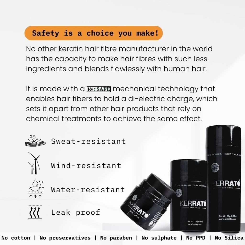Hair Fibres For Thinning Hair (Light Brown) Natural, 11.5g - Conceals Hair Loss In 10 Seconds - Natural Hair Thickener & Fibers For  Unisex