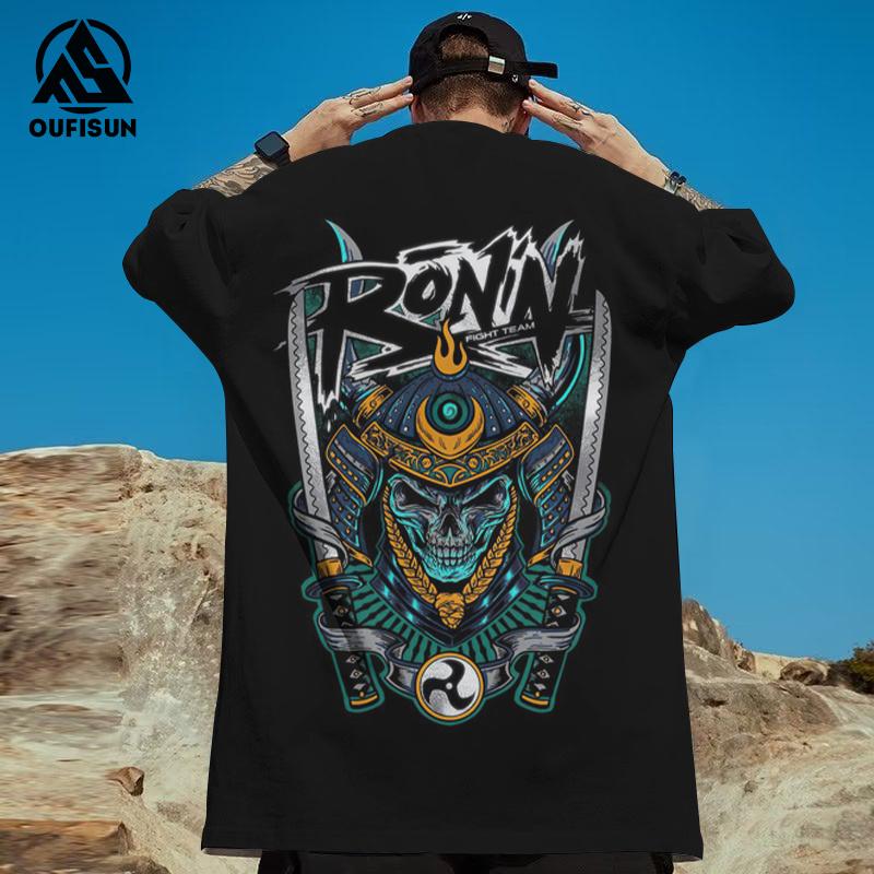 T-Shirts For Men 3d Japanese Ghost Warrior Print Man T-Shirt Hip Hop Tees Oversized T Shirt Men Clothes Vintage Street Tops