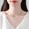 S925 Sterling Silver Classic Snake Choker Necklaces Chains for Women Men 14K Gold Plated Necklaces Wedding Party Jewelry Gift