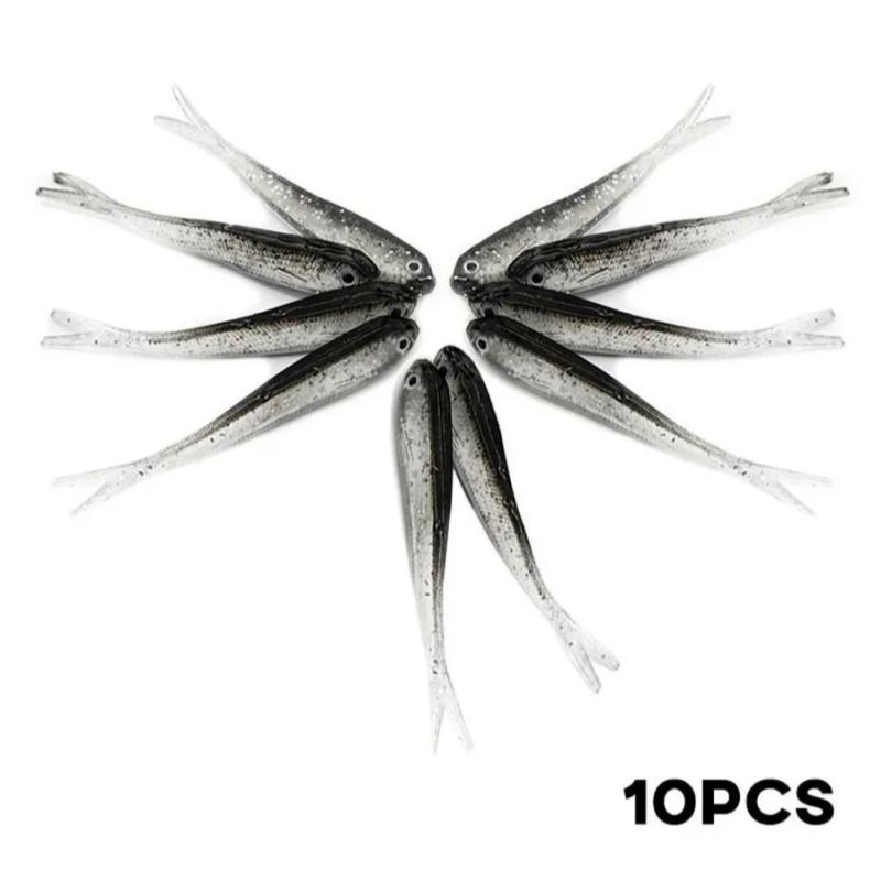 

10 шт., силиконовая приманка для рыбалки, 3D глаза, приманки для карпа, искусственные мягкие рыболовные снасти 10-pcs