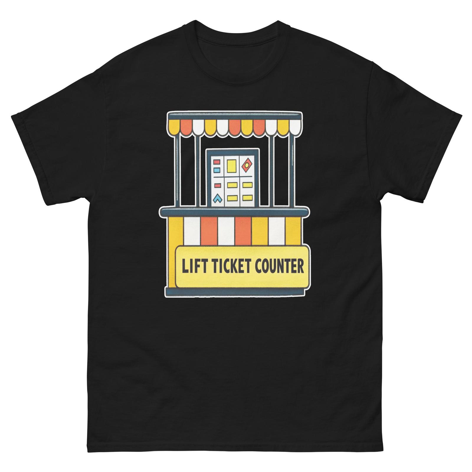 Lift Ticket Counter Mountain Ski Resort Town T-Shirt S