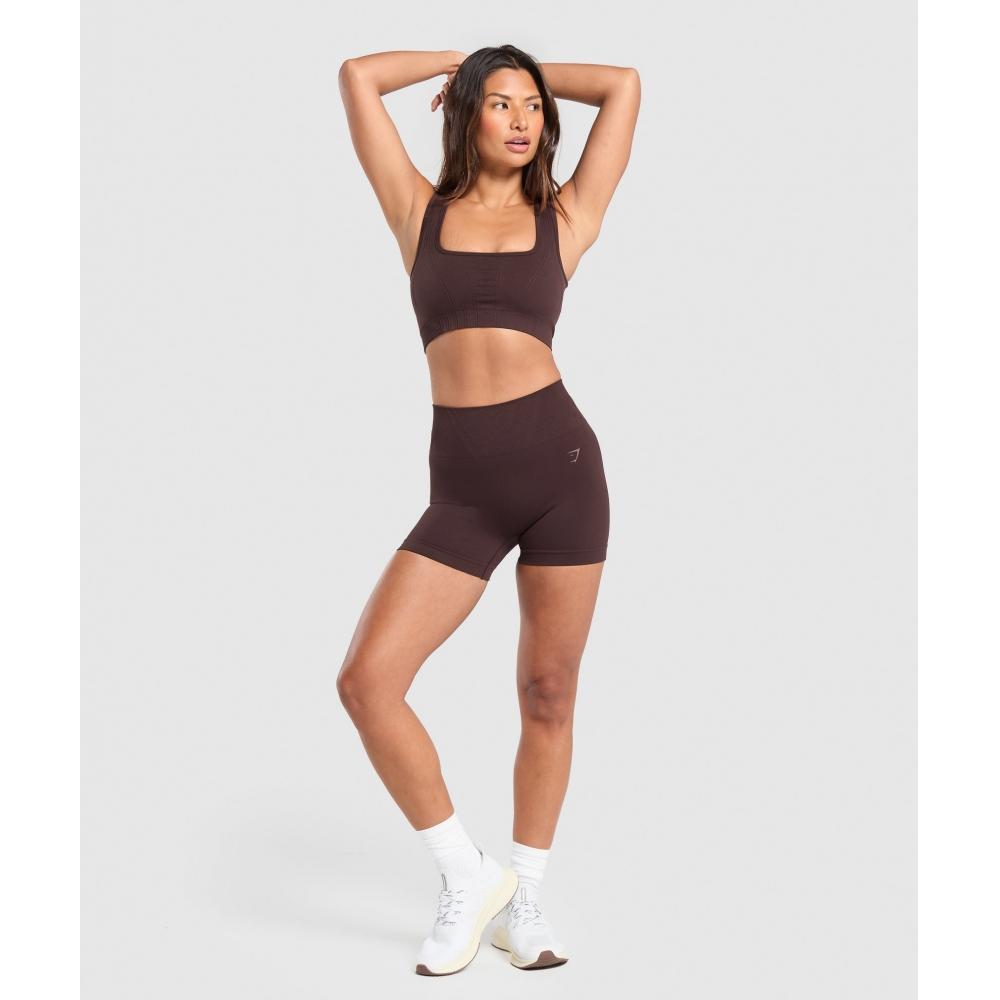 Gymshark Corset Seamless Shorts Heritage Brown B1b1j Ncnz