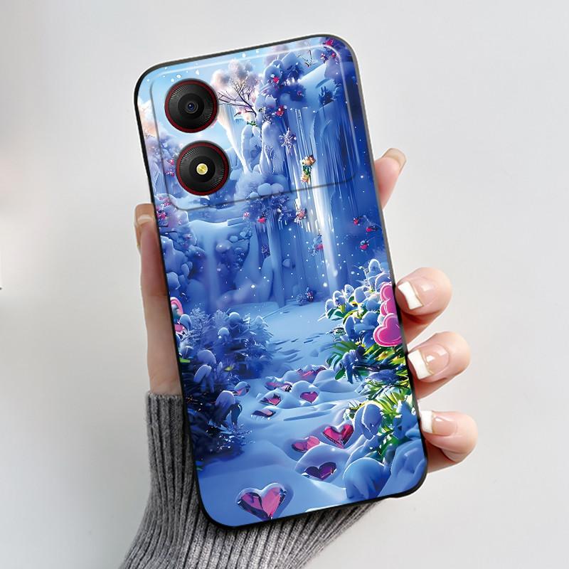 Casing For ZTE Blade A34 / A54 4G Phone Case Shell Aesthetic Cute Cat Astronaut Soft TPU Silicone Black Protective Cover Bumper