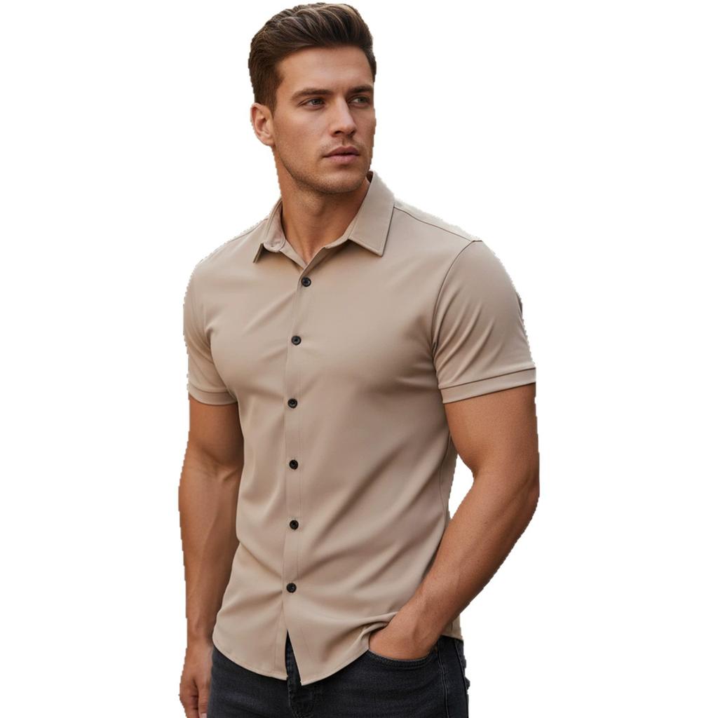 Men's Short Sleeve Button Front Casual Shirt