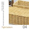 1Pc PP Removable Hand-woven Practical Storage Basket Simple Storage Case Desktop Organizing Box Imitation Rattan
