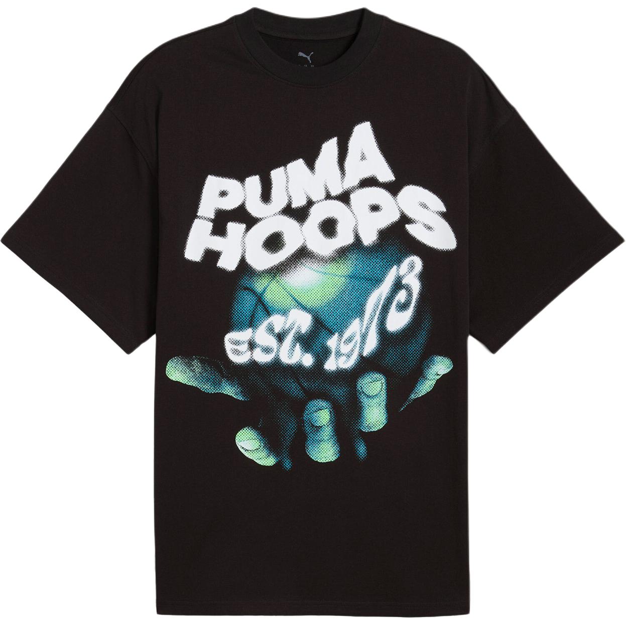 

Puma Printed Round Neck Drop Shoulder Short Sleeve T-Shirt Men Tops Black 630259-01 S
