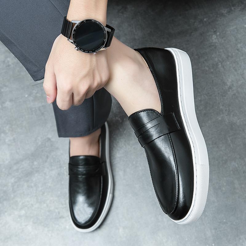 Slip On Shoes Men Shoes  Style Leisure Sneaker Social Shoe Male Men Leather Shoe Natural Cowhide Leather Women Sneakers Mens