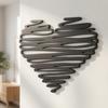 Metal Heart Wall Decoration Black Scribble Art Simple