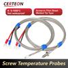 1000°C K Type Thermocouple Industrial Temperature Sensor M6 Thread Quartz Fiber Probe