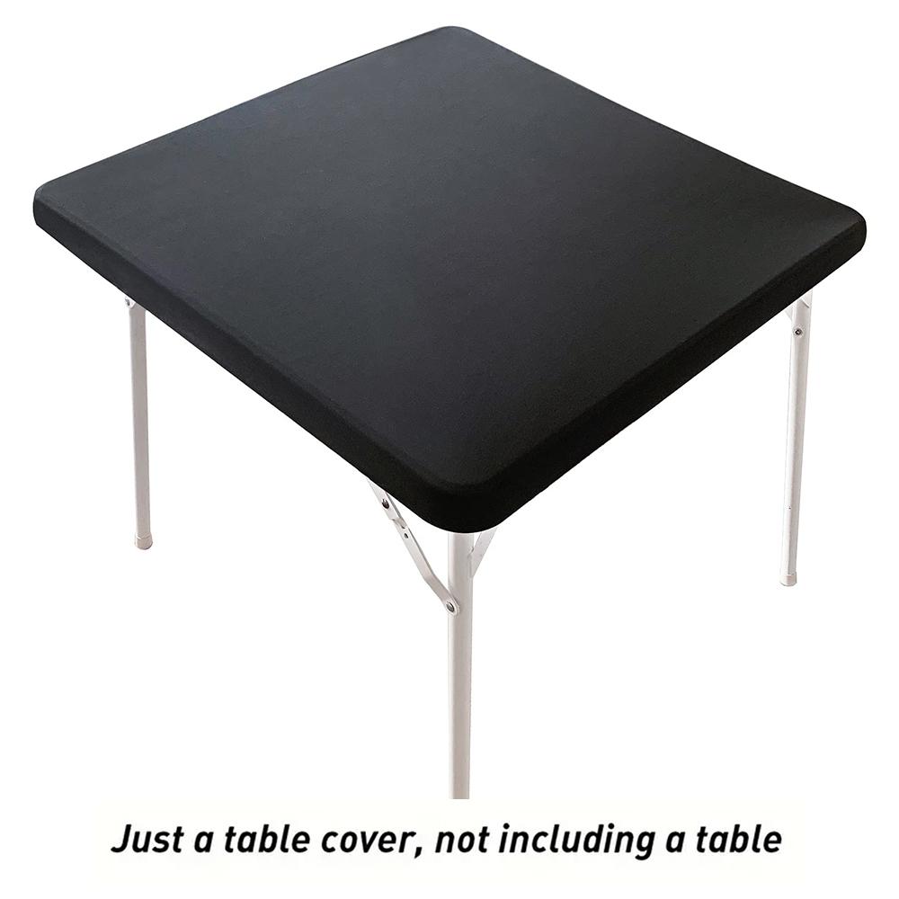 Square Fitted Table Cover Elastic Tablecloth Stretch Spandex Tables Top Cover Table Topper Cap for Dining Kitchen Home Party