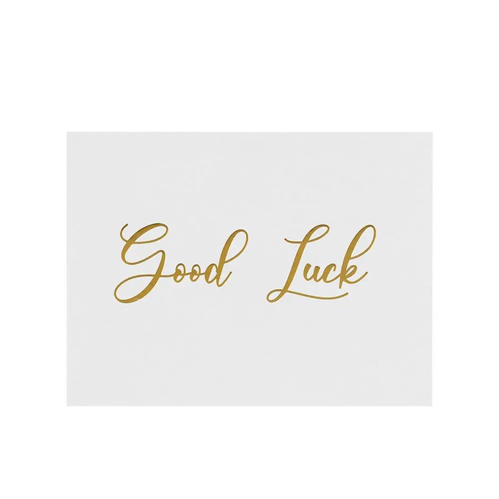 New High Quality 50PCS DIY Simple Design Wedding Party Handwriting Message Cards White Greeting Card Thank You Gold Stamping