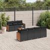 VidaXL Garden Lounge Set 8 Pcs with Cushions Black Wicker 3259885