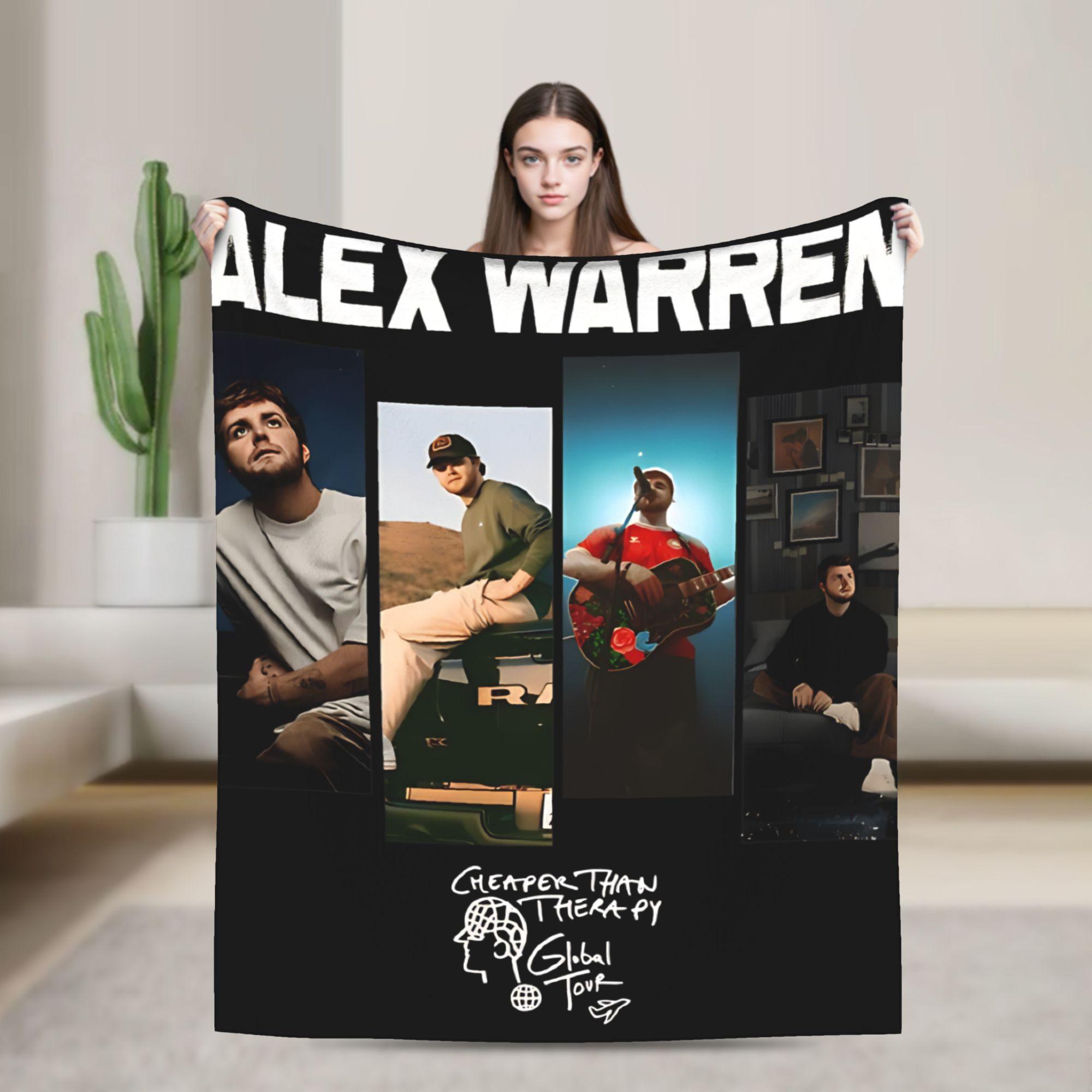 Helenal Unisex Super Soft Alex Warren Multi Portrait Tour Collage Throw Blanket Premium Fleece Flannel Blanket Cozy Warm Blankets All Season