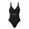 2025 European-American Women's One-Piece Solid Mesh Swimsuit Bikini