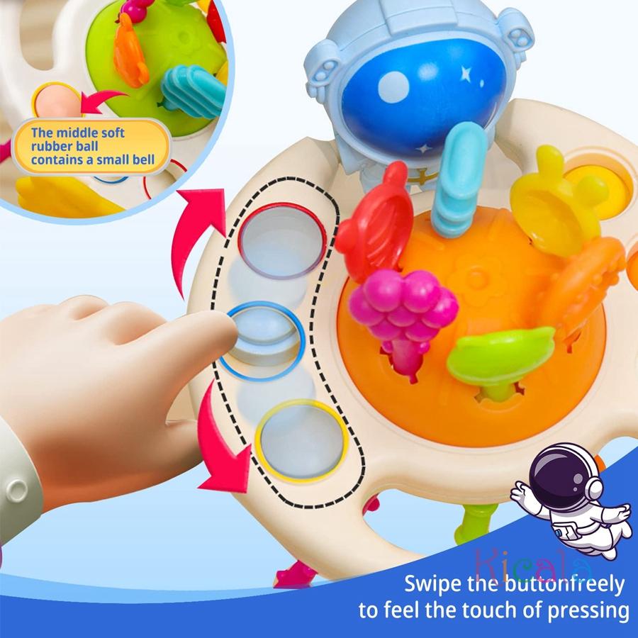 Montessori Baby Toys 3 In 1 Develop Teething Sensory Toys Pull String Silicone Educational Toys for Kids Toddler Christmas Gift