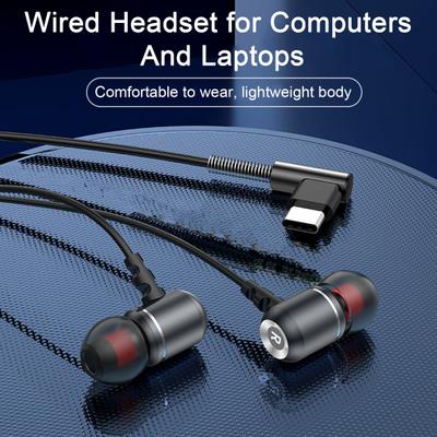 Type-C In-Ear Wired Headset with Noise-Cancelling Mic Enhanced Bass Clear HiFi Sound Wired Earphones