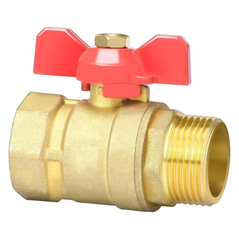 Brass Ball Valves 1inch Male Female Thread Connector Shut Close Valves With Butterfly Handle Quick Connector Ball Valves
