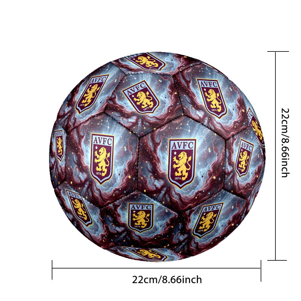 Aston Villa Fotbalový potištěný míč velikosti 5, Protiskluzový zápasový míč pro dospělé, Suvenýr pro fotbalové fanoušky