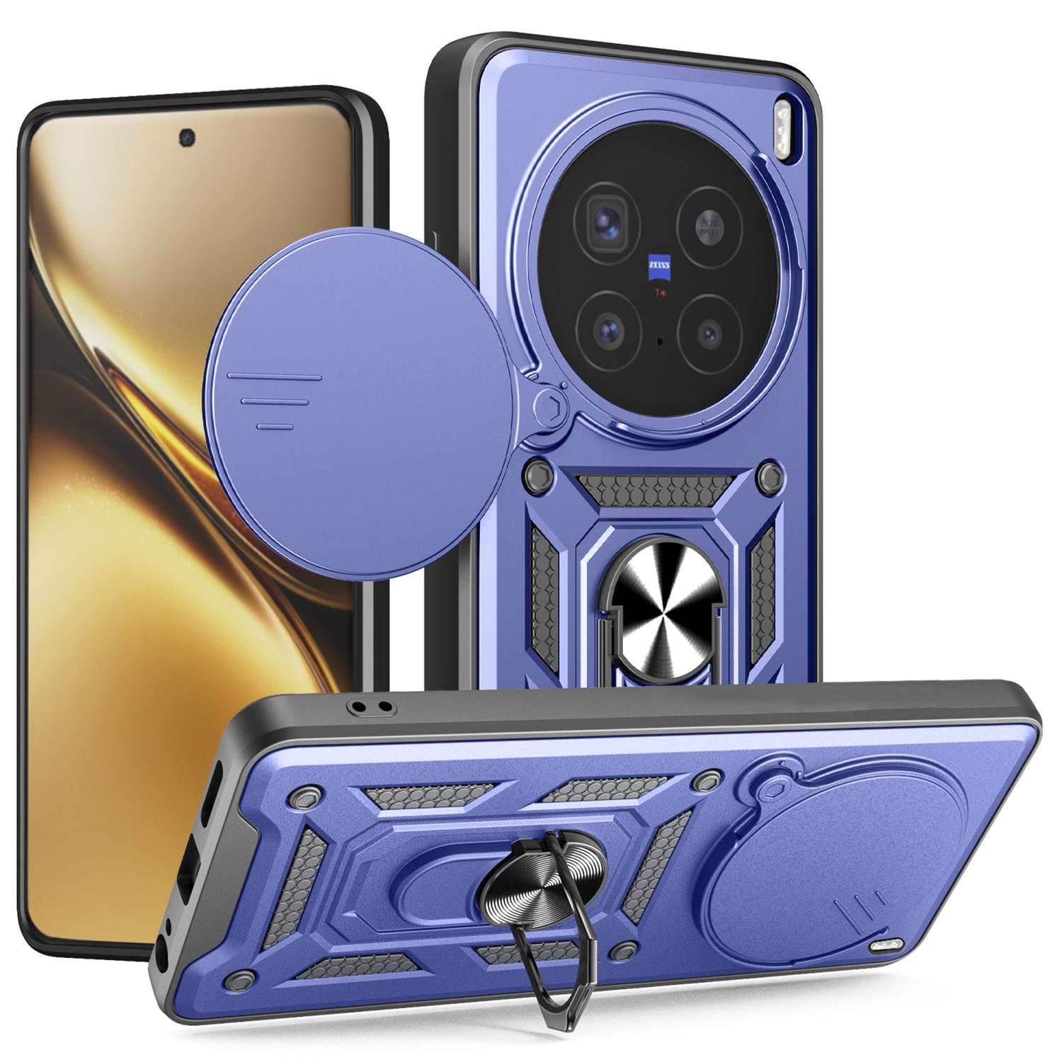 

For vivo X200 Pro 5G Case with Slide Camera Lid PC + TPU Kickstand Phone Cover D