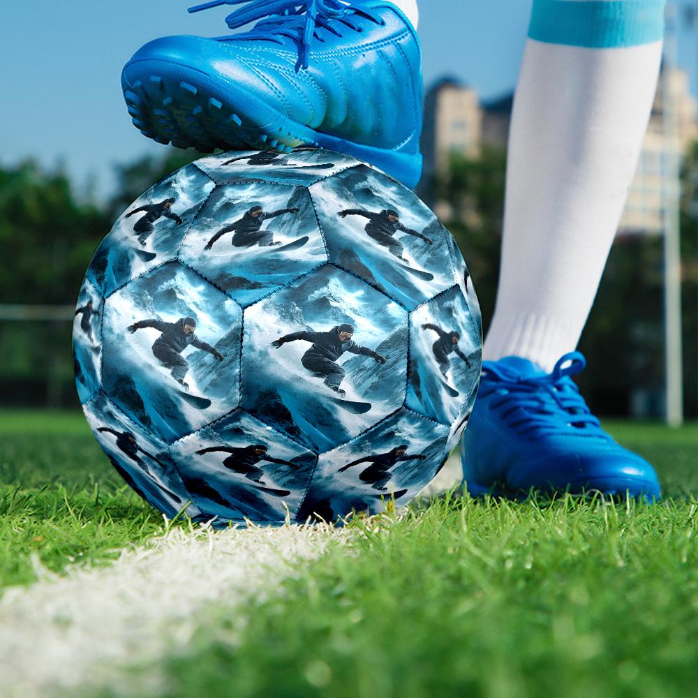 ski Theme Size 5 Soccer Ball, Suitable for Both Indoor and Outdoor Matches, a Gift Suitable for Everyone.