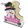 Kitchen Bar Counter Decoration Wooden Christmas Napkin Holder, Gnome/Christmas Tree/Snowman Shape, Pink Solid Wood Dispenser Stable Organizer