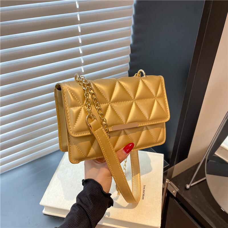 

Popular simple bag women s autumn chain shoulder small square bag fashion casual trendy messenger bag золотой