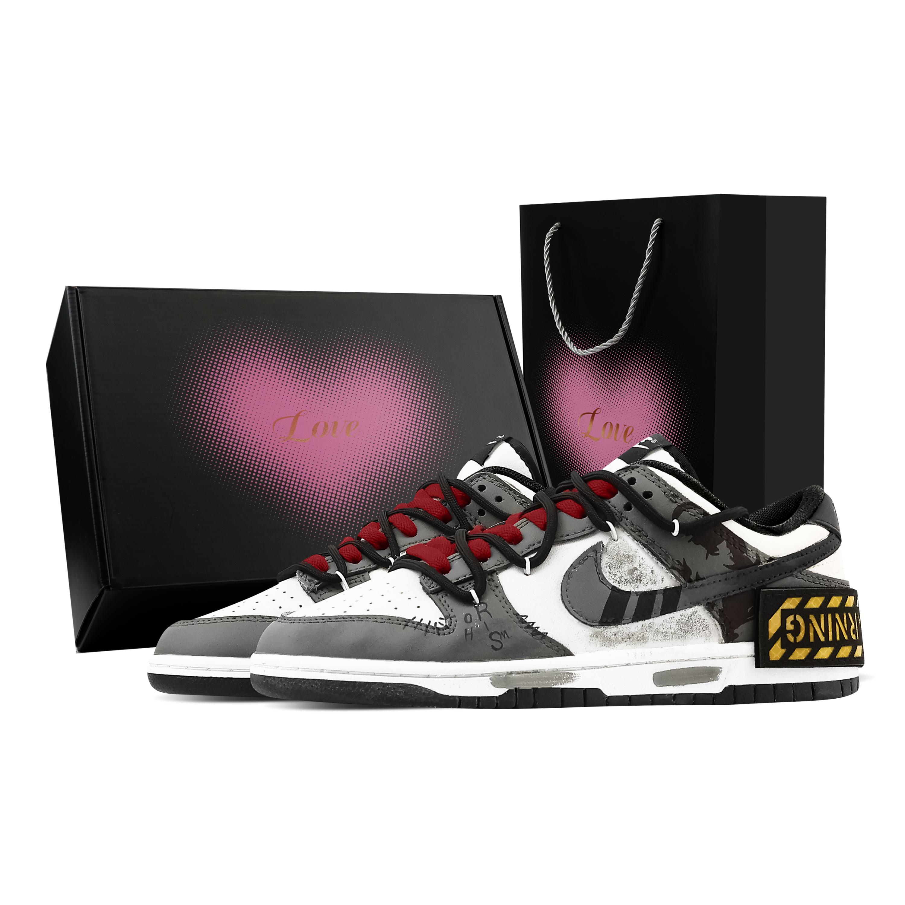 

Nike Dunk Warning Urban Techwear 1 Heart Box Slip Resistant Abrasion Resistant Low top Skateboard Shoes Unisex HF5441-100(Team773-1) 42