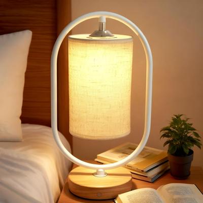 Stylish Cordless Table Lamp with Ambient Lighting [3 Color Temperatures, Stepless Dimming, Rechargeable, Touch Control, Eye-Friendly] Retro Wooden Des