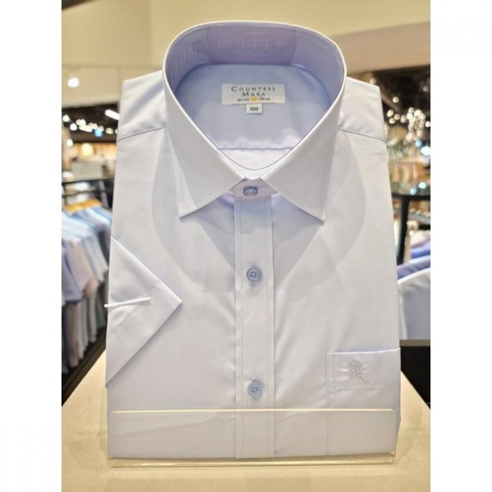 

Countess Mara Blue Semi Wide Short Sleeve Shirt Sweat Absorbent 23ss Cdcw2b1217b005k 100