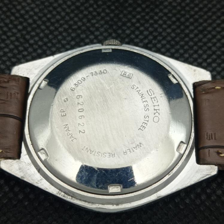 USED VINTAGE SEIKO 5 AUTOMATIC 6309A JAPAN MENS D/D BROWN WATCH 608i-a316860-2 SKU608i-a316860