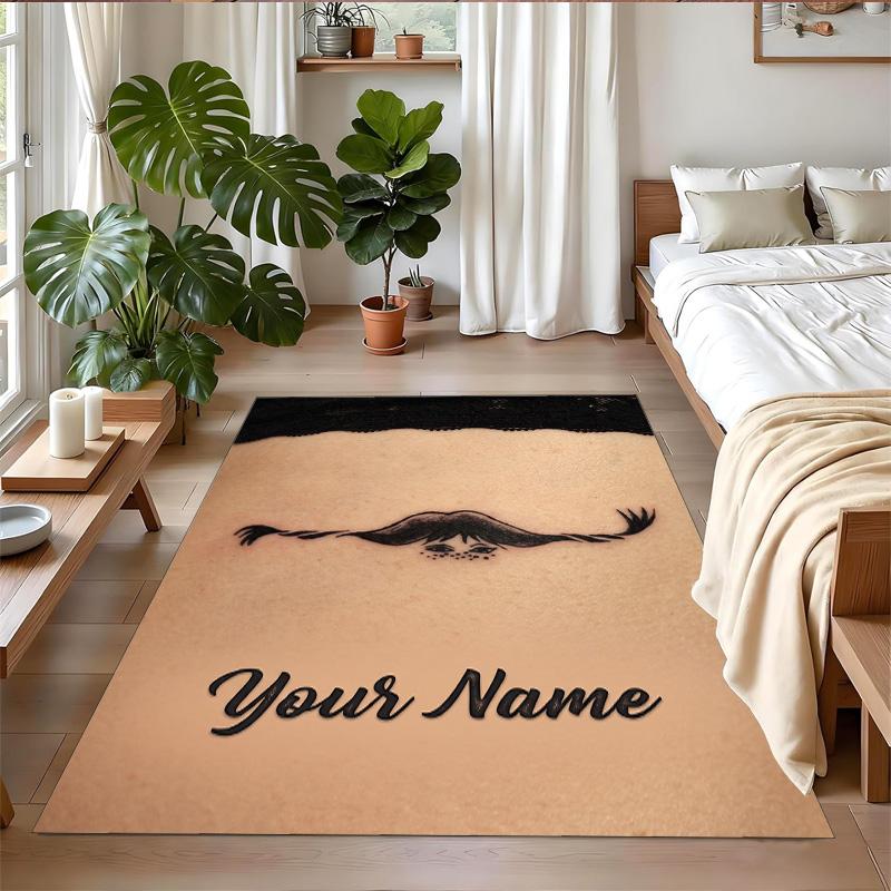 Crystal Velvet Rug Custom Name Text, Soft Non Slip Floor Mat Home DecorPippi Longstocking