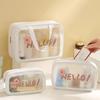 Cute PVC Cartoon Cosmetic Bag Large Capacity Swimming Beach Bag Toiletry Storage Bag Translucent Waterproof Travel Makeup Bag